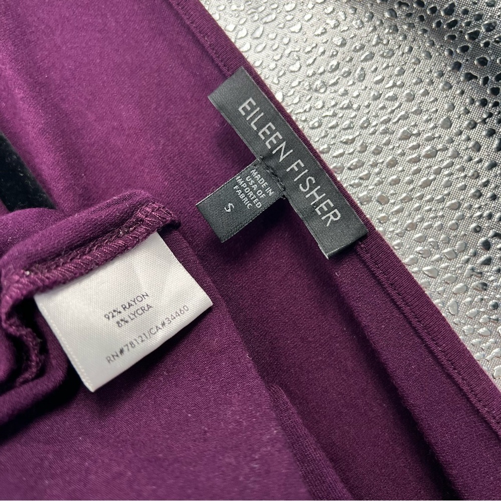 Eileen Fisher Women Rayon Lycra Purple Long Sleeve Top Shirt Small Tee Blouse S - Picture 4 of 5